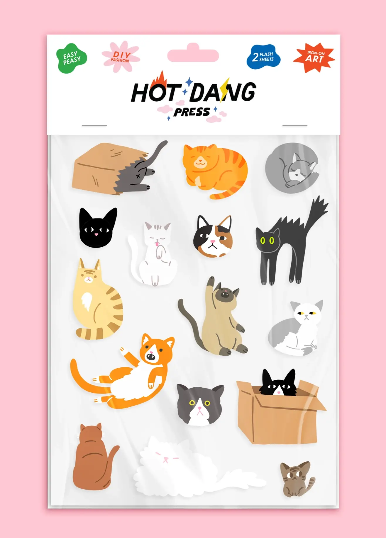 Hot Dang Press - HDP HDP DIY - All Cats Iron-on Art Sheet Set