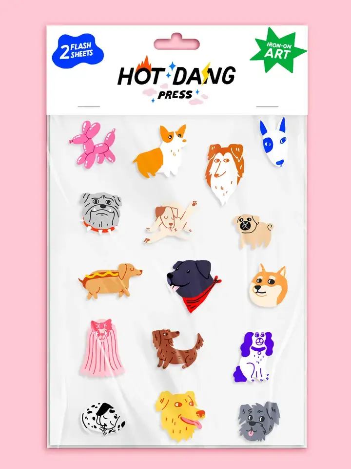 Hot Dang Press - HDP HDP DIY - All Dogs Iron-on Art Sheet Set