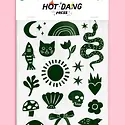 Hot Dang Press - HDP HDP DIY - Black Linocut Iron-on Art Sheet Set
