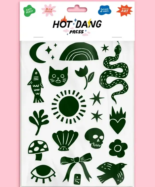 Hot Dang Press - HDP HDP DIY - Black Linocut Iron-on Art Sheet Set