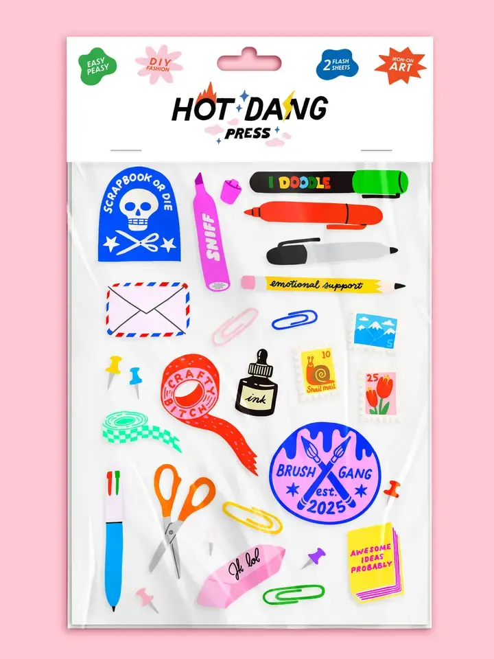 Hot Dang Press - HDP HDP DIY - Stationery Addict Iron-on Art Sheet Set