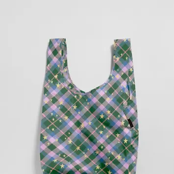 Baggu - BA BA BAG - Green Star Plaid Standard Baggu Reusable Bag
