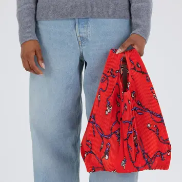 Baggu - BA BA BAG - Pleated Baggu Bag, Red Snapdragon
