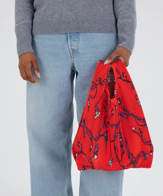 Baggu - BA BA BAG - Pleated Baggu Bag, Red Snapdragon