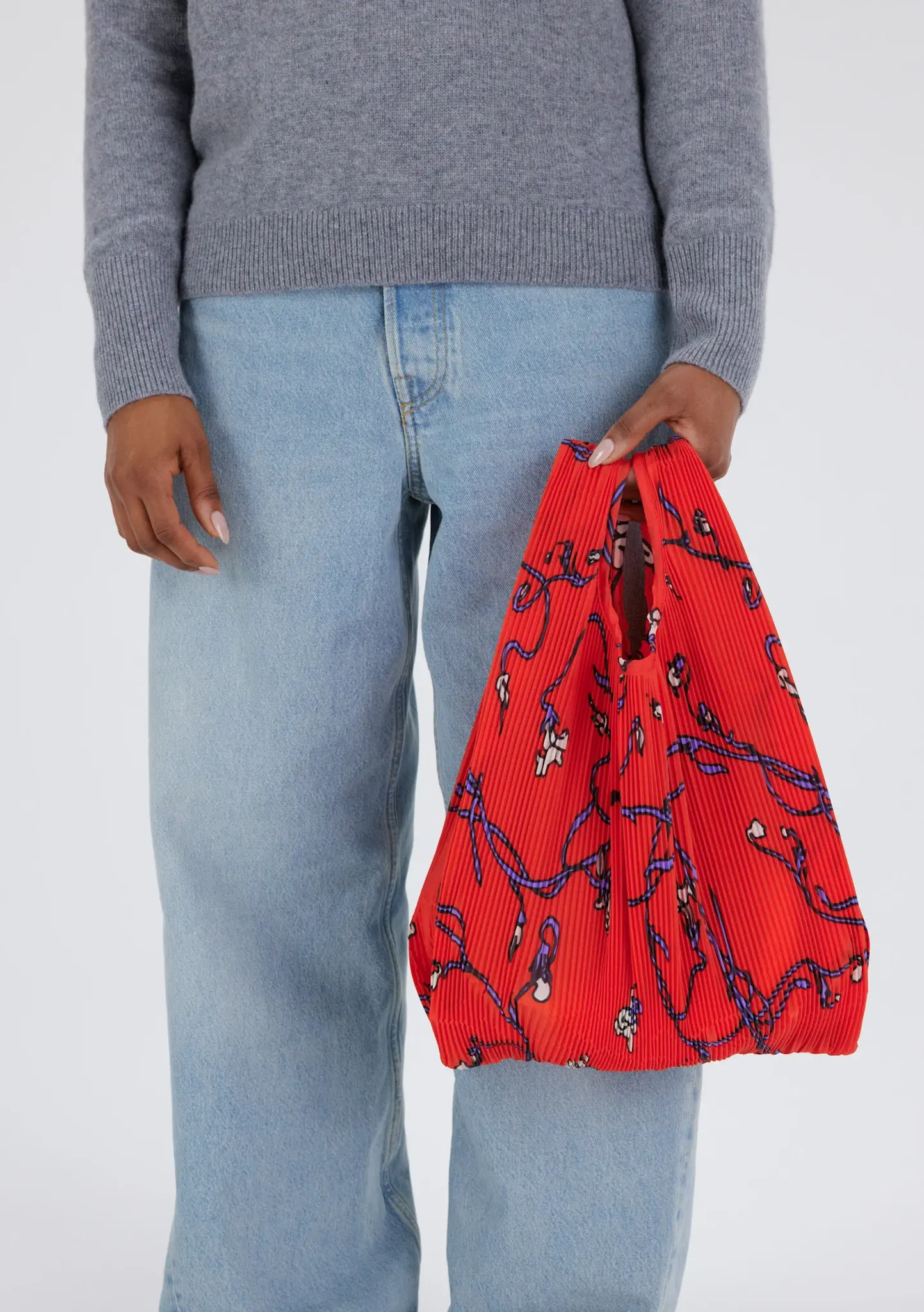 Baggu - BA BA BAG - Pleated Baggu Bag, Red Snapdragon