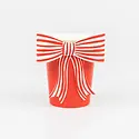 Meri Meri - MEM MEM PS - Red & White Stripy Bow Cups