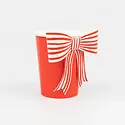 Meri Meri - MEM MEM PS - Red & White Stripy Bow Cups