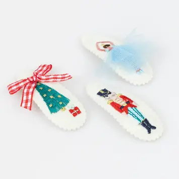 Meri Meri - MEM MEM ACHA - Embroidered Nutcracker Hair Clips