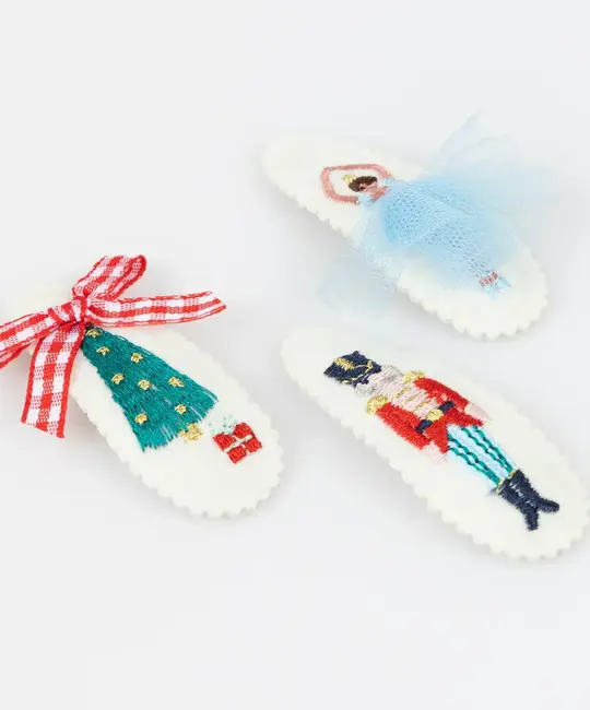 Meri Meri - MEM MEM ACHA - Embroidered Nutcracker Hair Clips