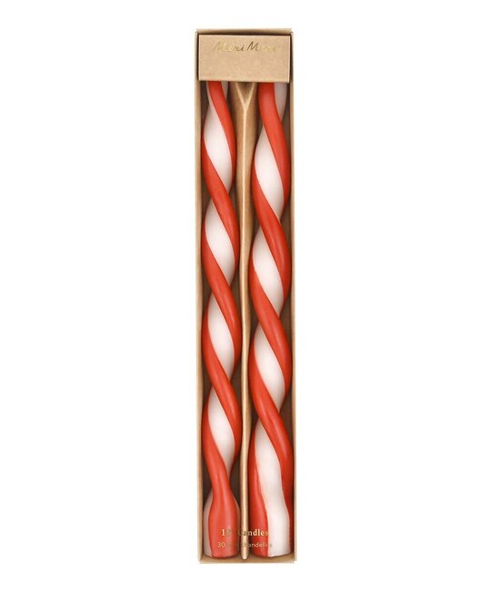 Meri Meri - MEM MEM CATA - Red Stripe Twist Taper Candles