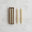 Creative Co-Op - CCO Ivory Gold Dots Taper Candles