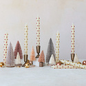 Creative Co-Op - CCO Ivory Gold Dots Taper Candles