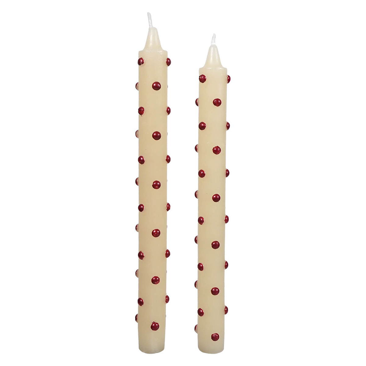 Creative Co-Op - CCO Red Dots Taper Candles Set