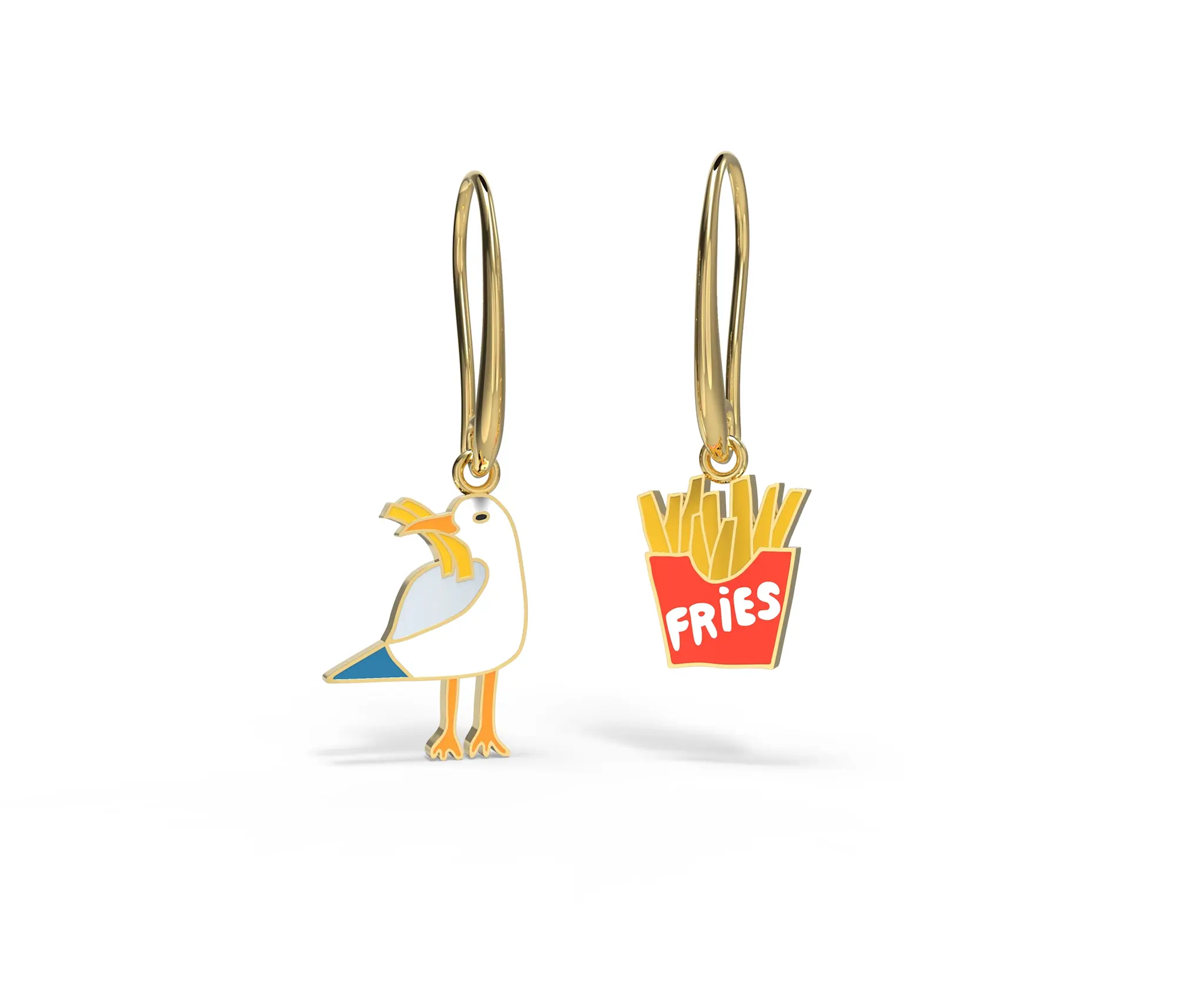 Yellow Owl Workshop - YOW YOW JE - Seagull & French Fry Drop Earrings