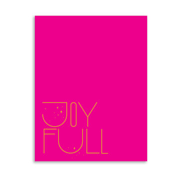 Gus and Ruby Letterpress - GR GRGCHO0004 - Joy Full Pink Card