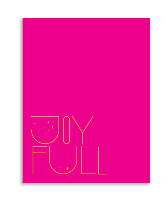 Gus and Ruby Letterpress - GR GRGCHO0004 - Joy Full Pink Card