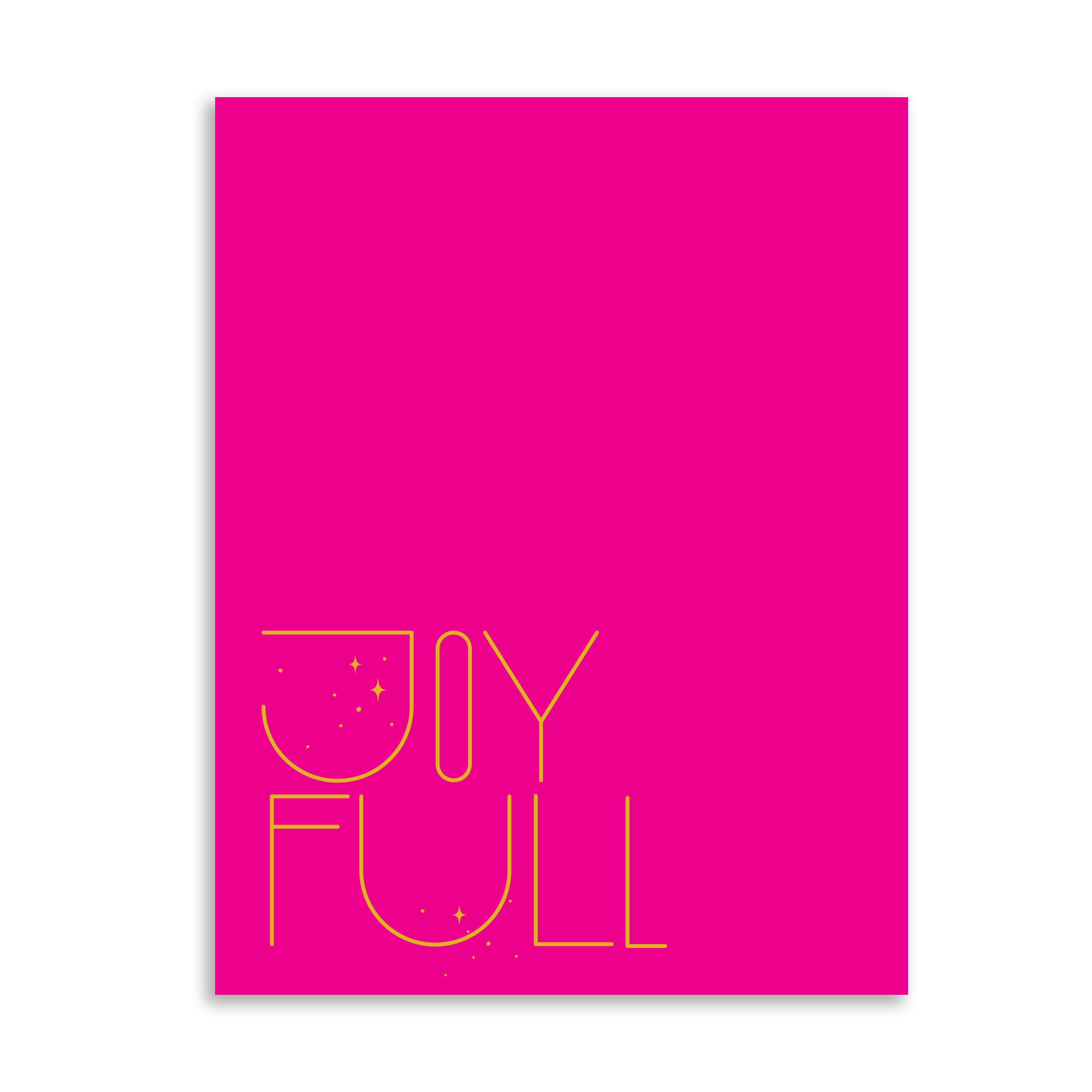 Gus and Ruby Letterpress - GR GRGCHO0004 - Joy Full Pink Card