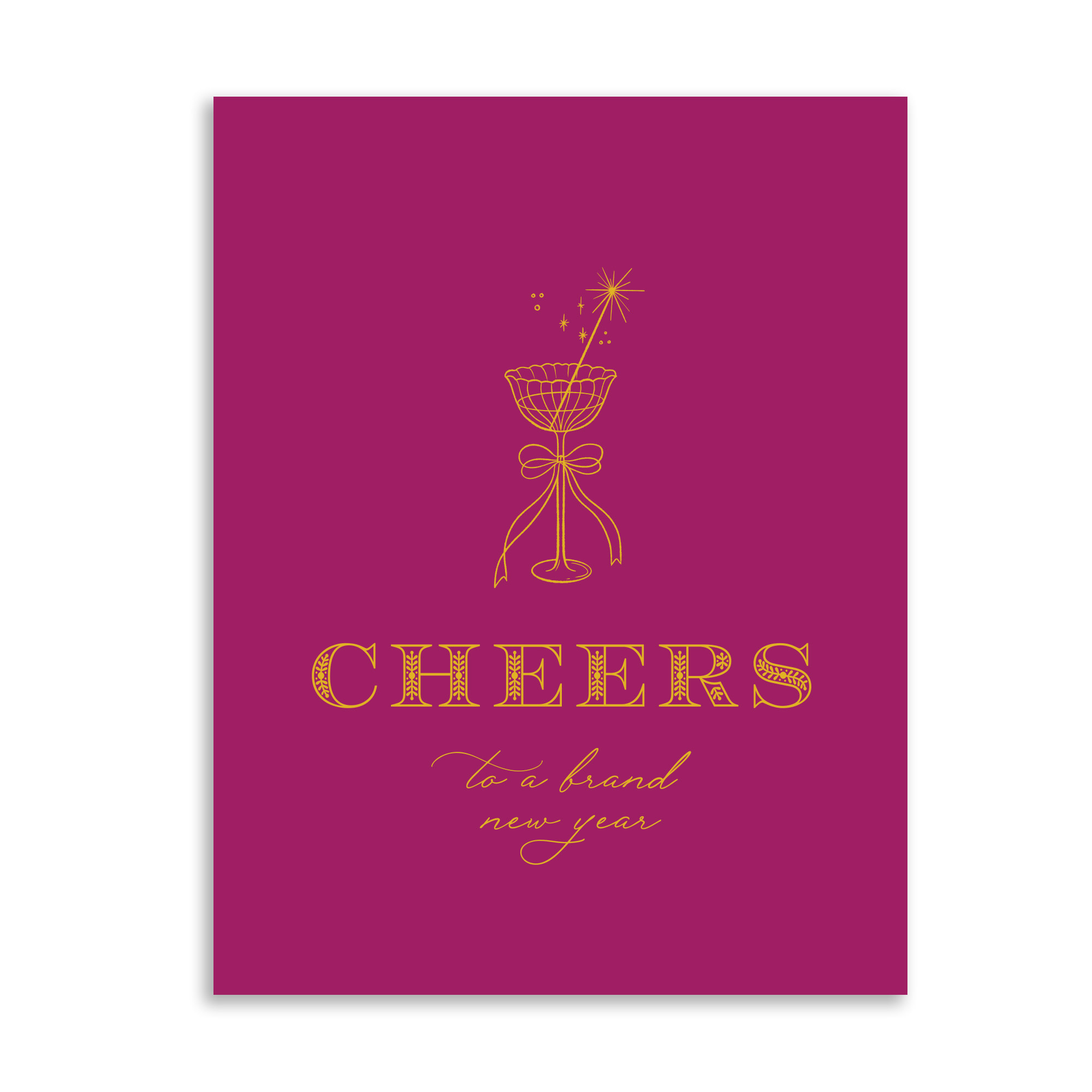 Gus and Ruby Letterpress - GR GRGCNY0001 - Cheers to a Brand New Year Card