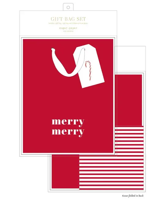 Sugar Paper - SUG SUG GBSET - Merry Merry Gift Bag Set (Gift Bag, Tissue, Gift Tag)