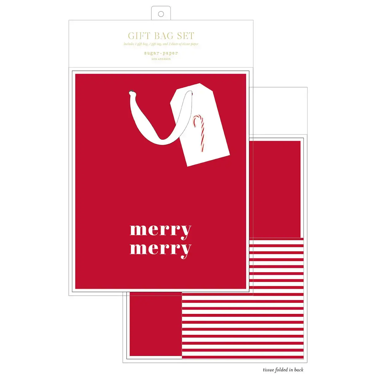Sugar Paper - SUG SUG GBSET - Merry Merry Gift Bag Set (Gift Bag, Tissue, Gift Tag)