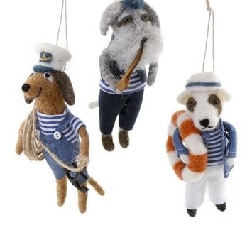 Cody Foster - COF COF OR - A Sailor Went to Sea Felt Dog Ornament (3 assorted styles)