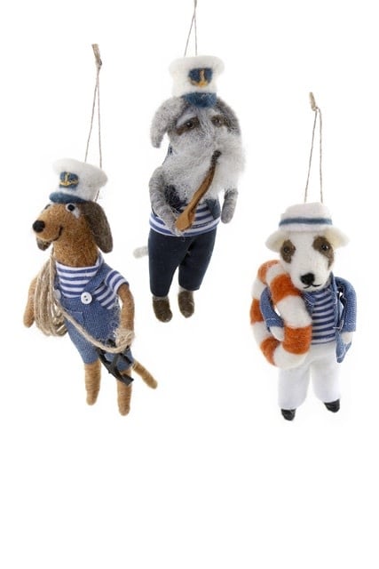 Cody Foster - COF COF OR - A Sailor Went to Sea Felt Dog Ornament (3 assorted styles)