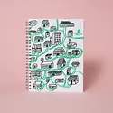 Egg Press - EP EP NBBL - All Roads Lead Home Letterpress Spiral-bound Blank Notebook