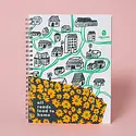 Egg Press - EP EP NBBL - All Roads Lead Home Letterpress Spiral-bound Blank Notebook