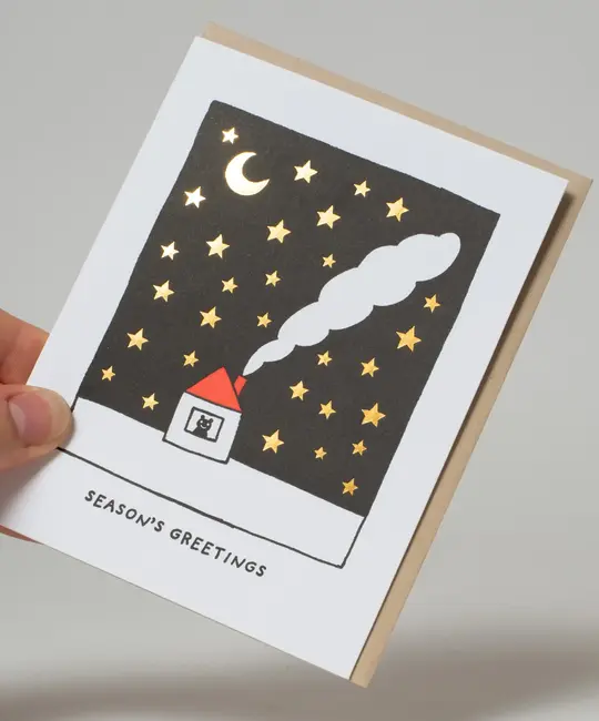 Fugu Fugu Press - FF FFGCHO0019 - Starry Night House Seasons Greetings Holiday Card