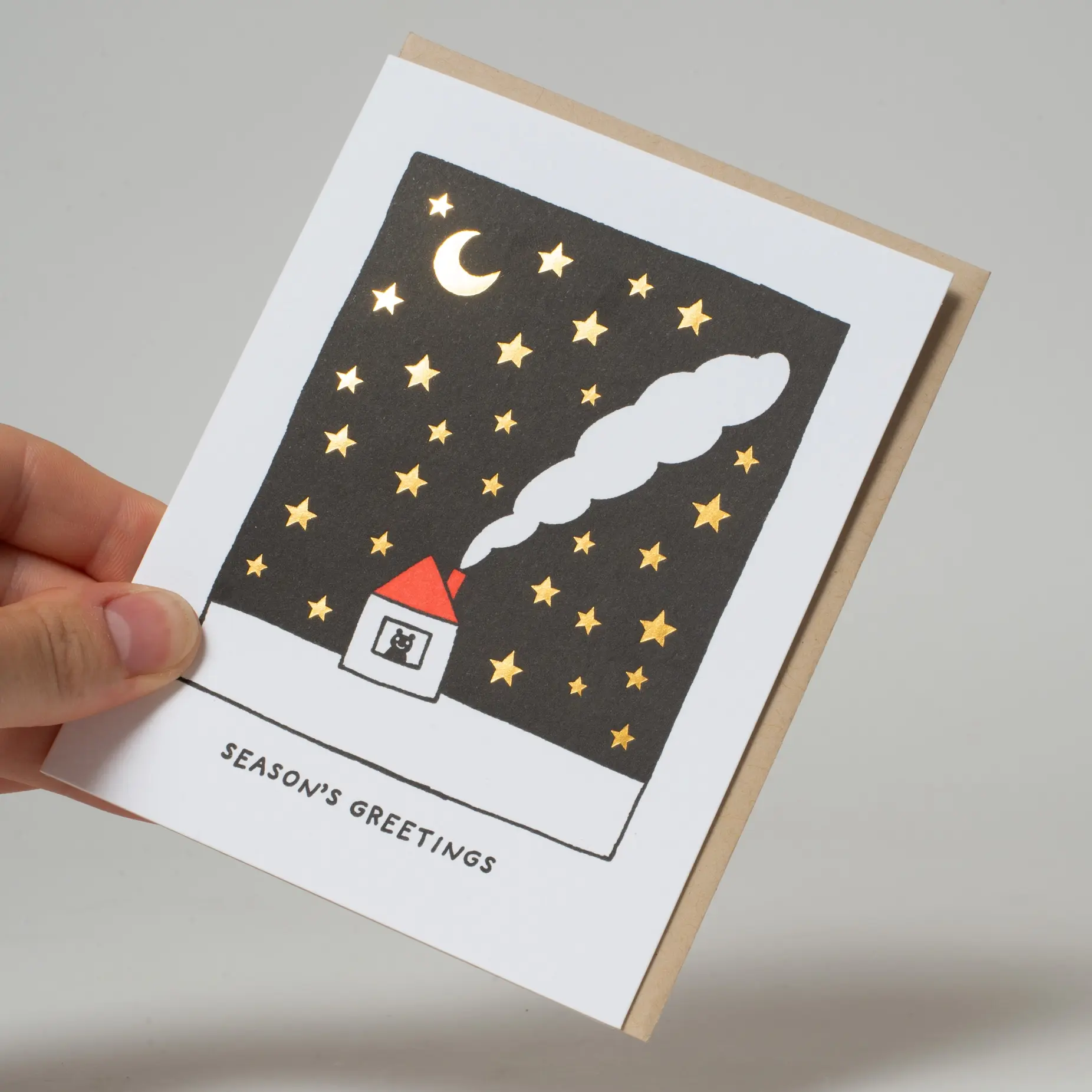 Fugu Fugu Press - FF FFGCHO0019 - Starry Night House Seasons Greetings Holiday Card