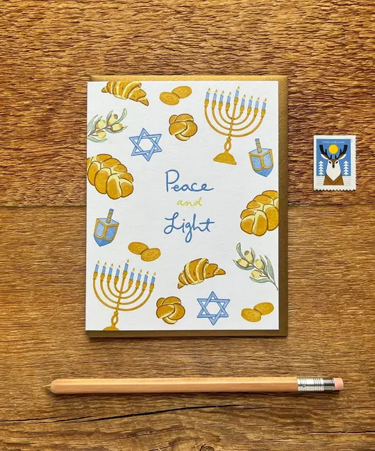 Noteworthy Paper and Press - NPP NPPGCHAN0001 - Peace Light Hanukkah Card