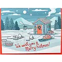 Noteworthy Paper and Press - NPP NPPGCHO0005 - Merry Fishmas Bobhouse Ice Fishing Holiday Card