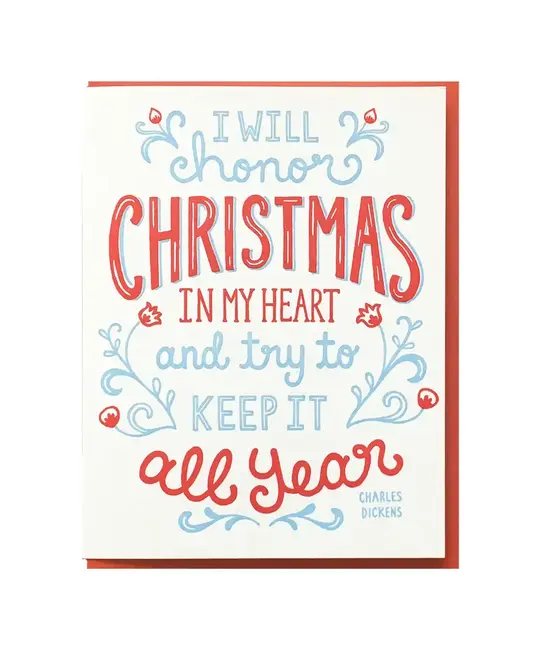 Noteworthy Paper and Press - NPP NPPGCHO0006 - Honor Christmas in My Heart Dickens Quote Holiday Card
