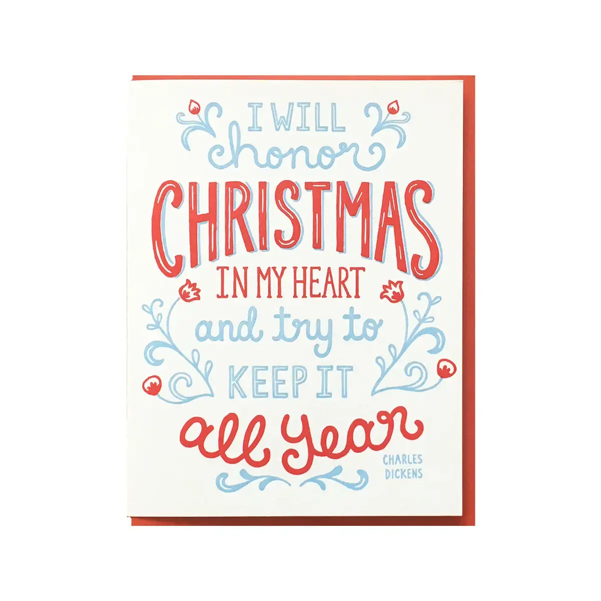 Noteworthy Paper and Press - NPP NPPGCHO0006 - Honor Christmas in My Heart Dickens Quote Holiday Card