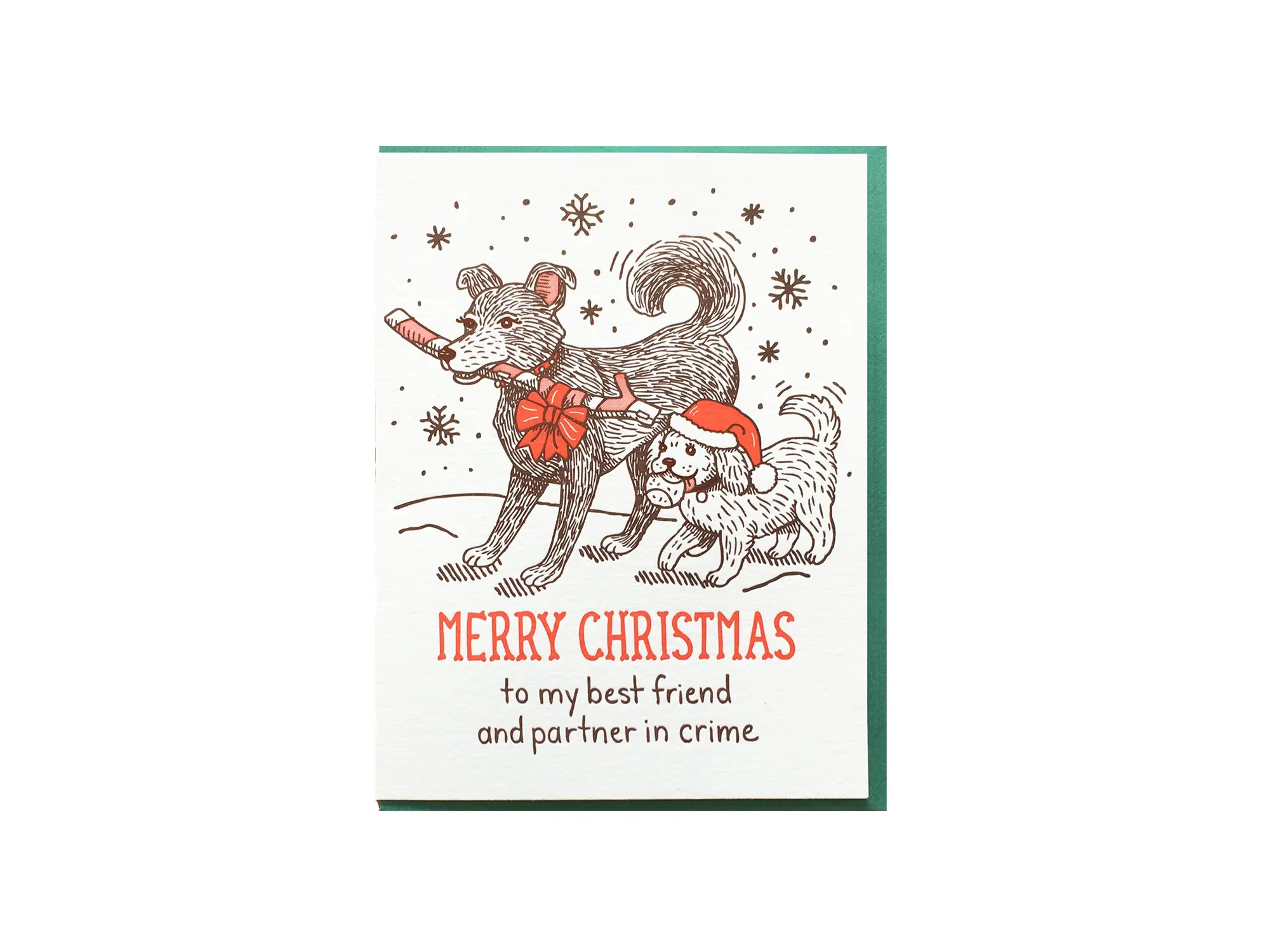 Noteworthy Paper and Press - NPP NPPGCHO0007 - My Best Friend and Partner in Crime Christmas Dogs Holiday Card