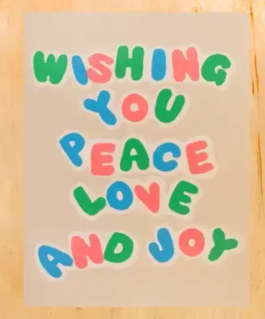 Gold Teeth Brooklyn - GTB GTBGCHO0042 - Wishing You Peace Bubble Letters Holiday Card