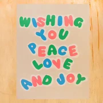 Gold Teeth Brooklyn - GTB GTBGCHO0042 - Wishing You Peace Bubble Letters Holiday Card