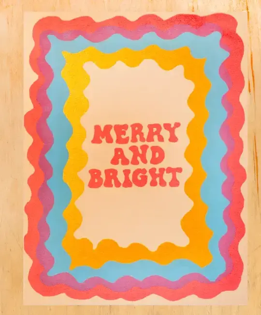 Gold Teeth Brooklyn - GTB GTBGCHO0044 - Merry and Bright Wavy Border Holiday Card