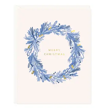 Ramona and Ruth - RR RRGCHO0019 - Blue Wreath Holiday Card