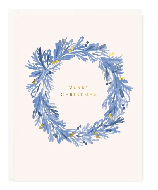 Ramona and Ruth - RR RRGCHO0019 - Blue Wreath Holiday Card