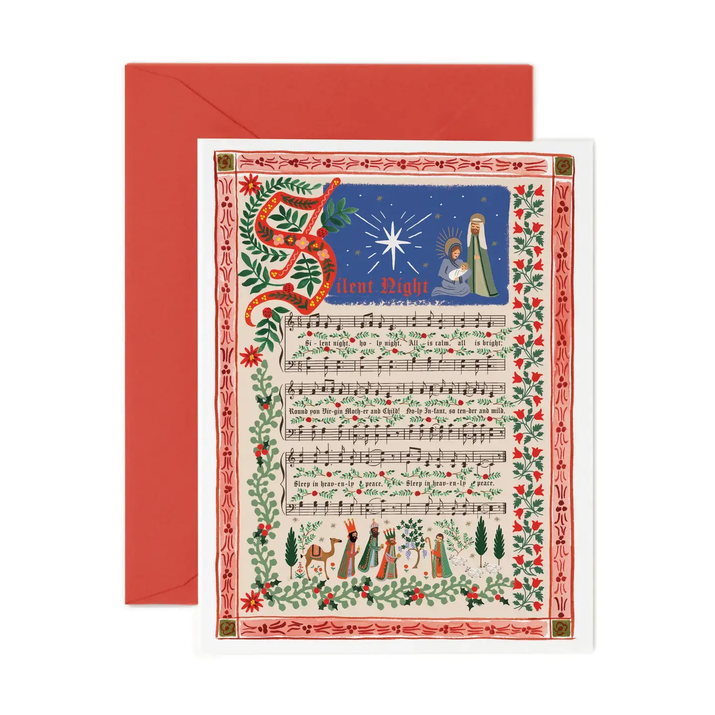 Rifle Paper Co - RP RPGCHO0071 - Silent Night Christmas Carol Holiday Card