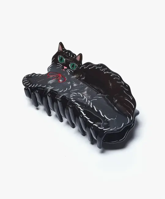 Winona Irene - WII WII ACHA - Black Kitty Claw Clip