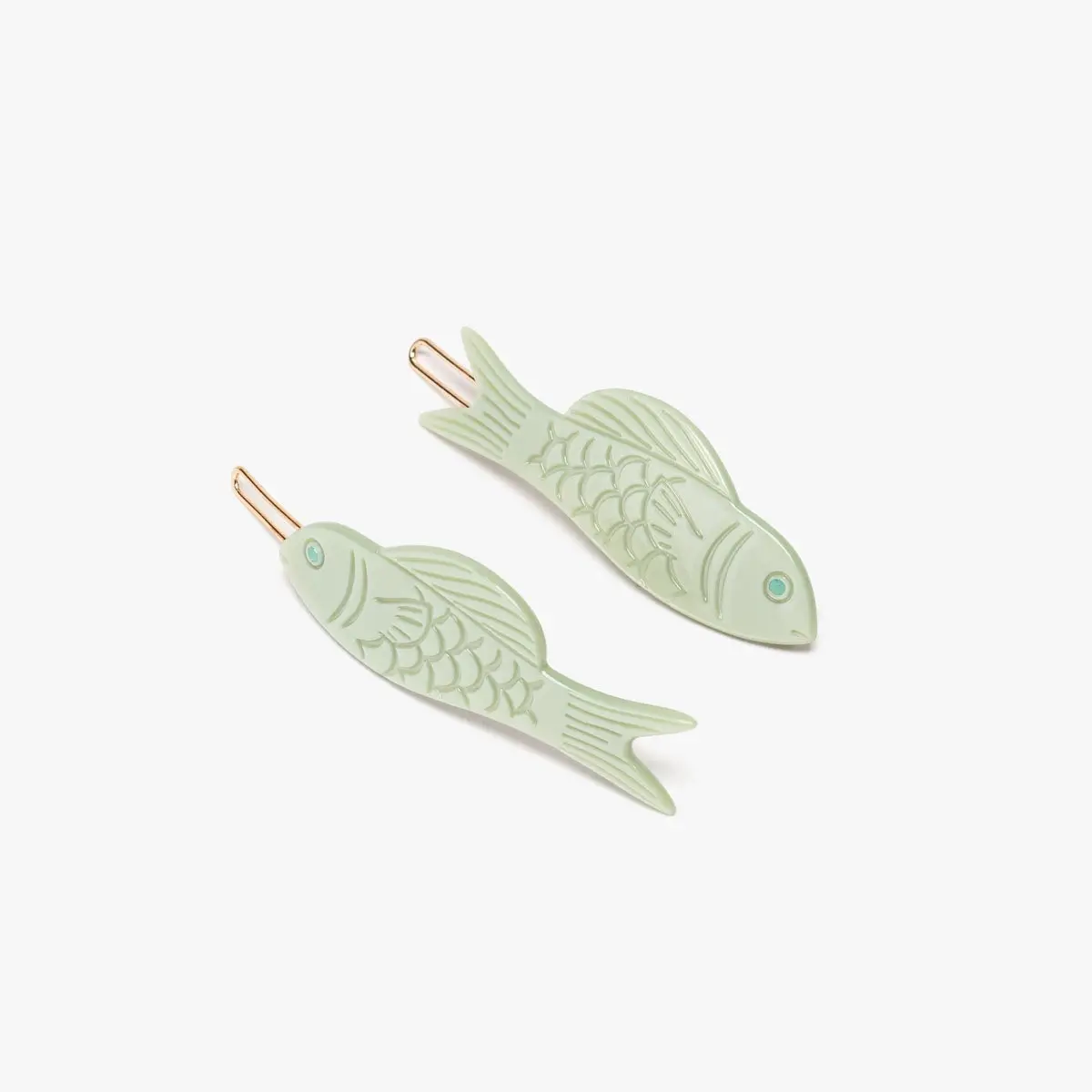 Winona Irene - WII WII ACHA - Jade Green Fish Barrette Hair Clip Set