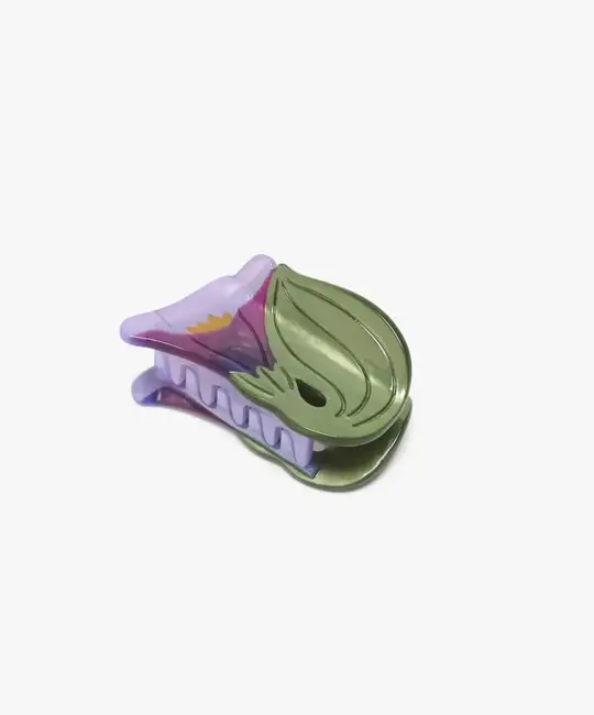 Winona Irene - WII WII ACHA - Morning Glory Purple Flower Small Claw Clip