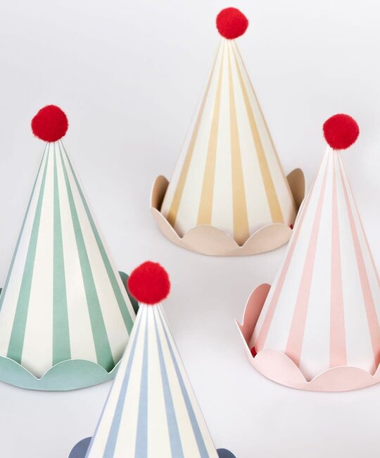 Meri Meri - MEM MEM PS - Pastel Stripe Party Hats