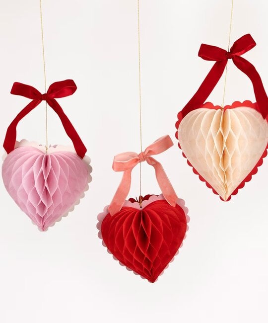 Meri Meri - MEM MEM PSDE - Heart Honeycomb Hanging Decorations