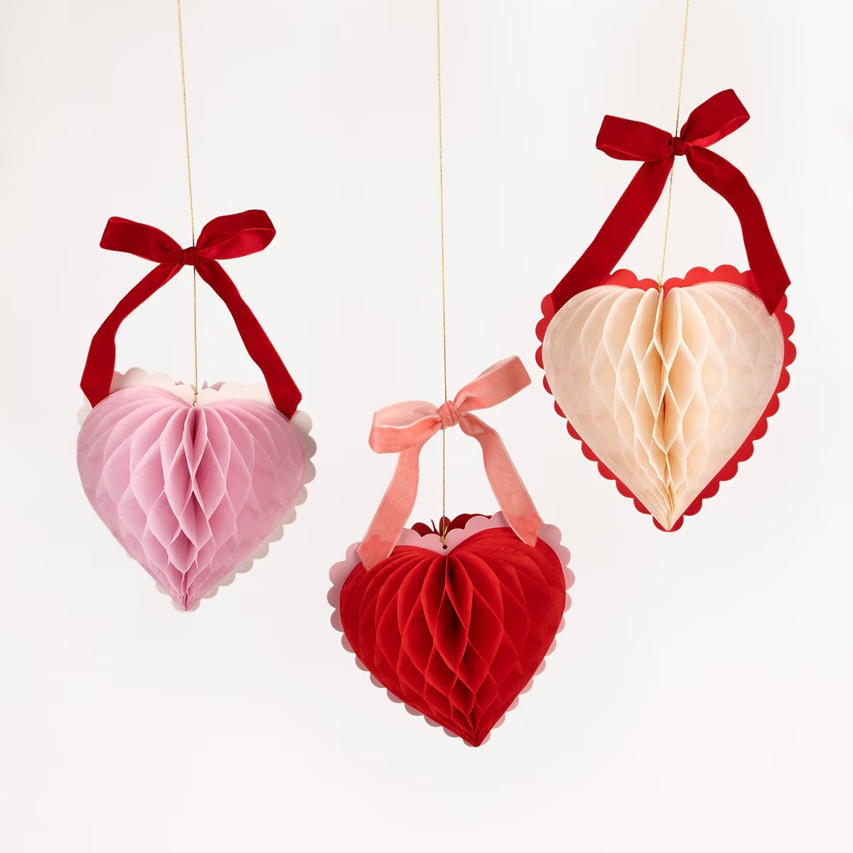 Meri Meri - MEM MEM PSDE - Heart Honeycomb Hanging Decorations