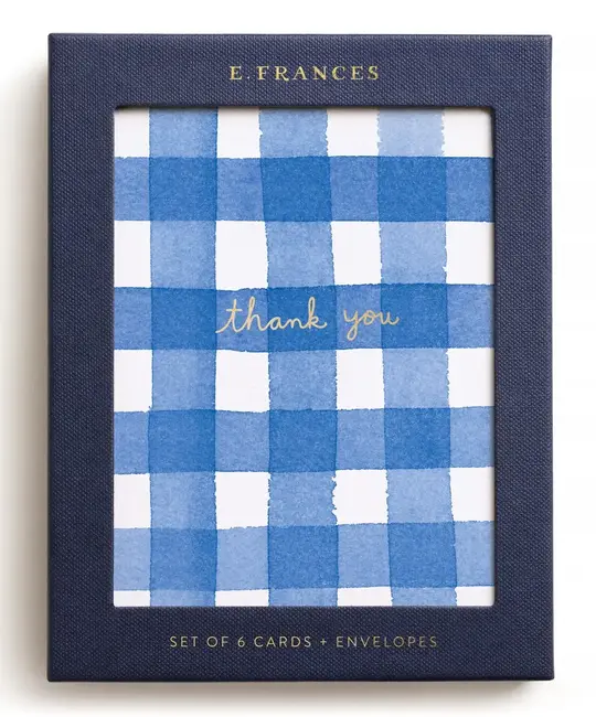 E. Frances Paper Studio - EF EF NSTY - Blue Gingham Thank You Boxed Note Set