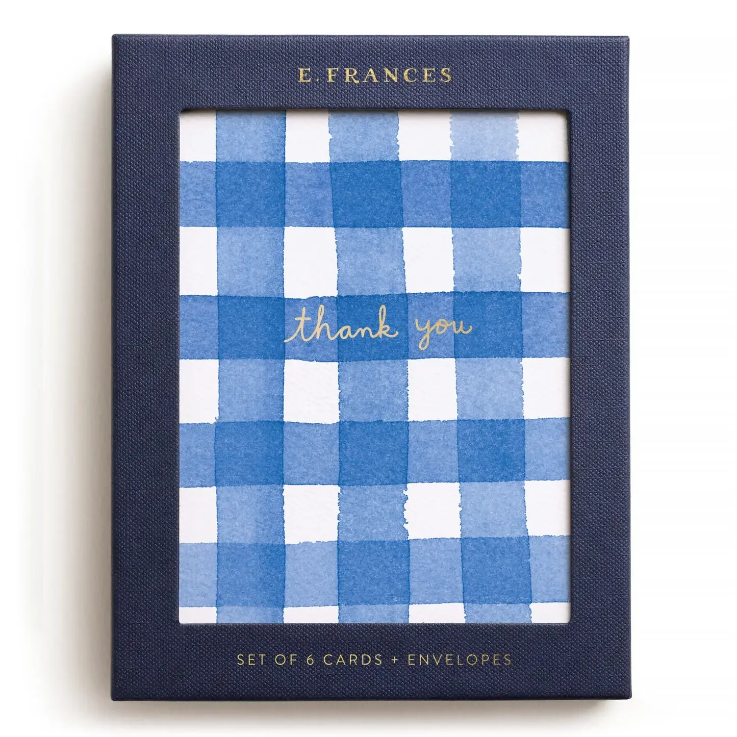 E. Frances Paper Studio - EF EF NSTY - Blue Gingham Thank You Boxed Note Set