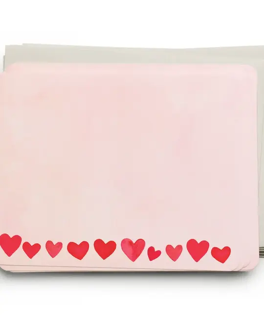 E. Frances Paper Studio - EF EF NSBL - Mini Hearts Blush Flat Notes Boxed, Set of 8